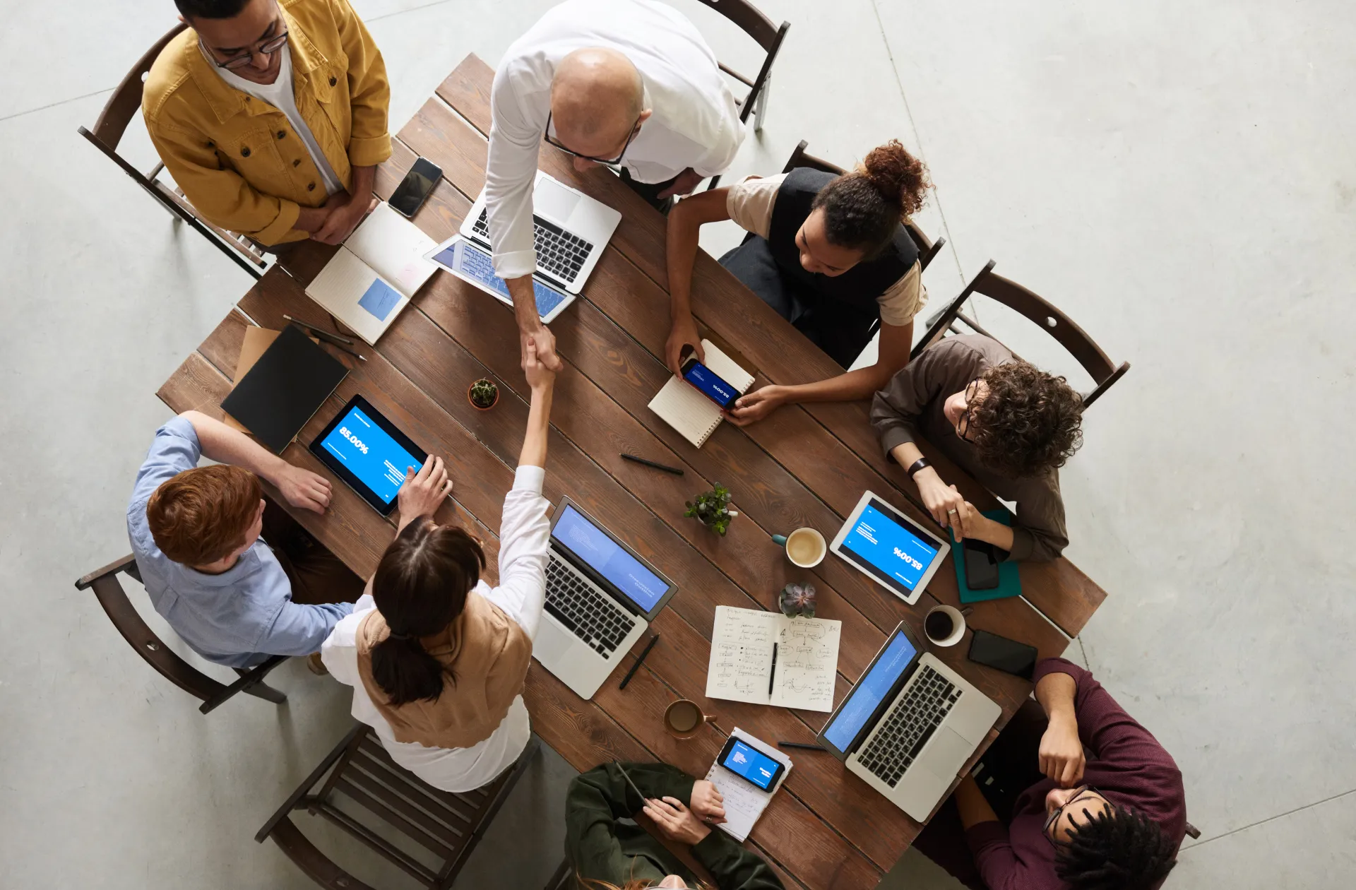 top view of team member Discover Products